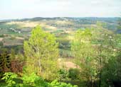 Die weite Landschaft des Piemont mit seinen Weinbergen